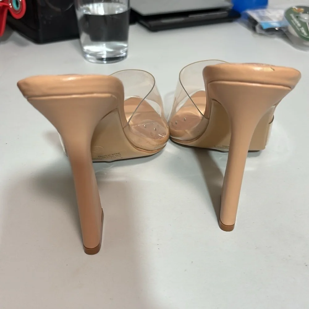 CAPE ROBBIN - THE LAYLAND - SIZE 9 - NWT SMALL‎ FLAWS - CLEAR STRAP - 5” HEEL S7